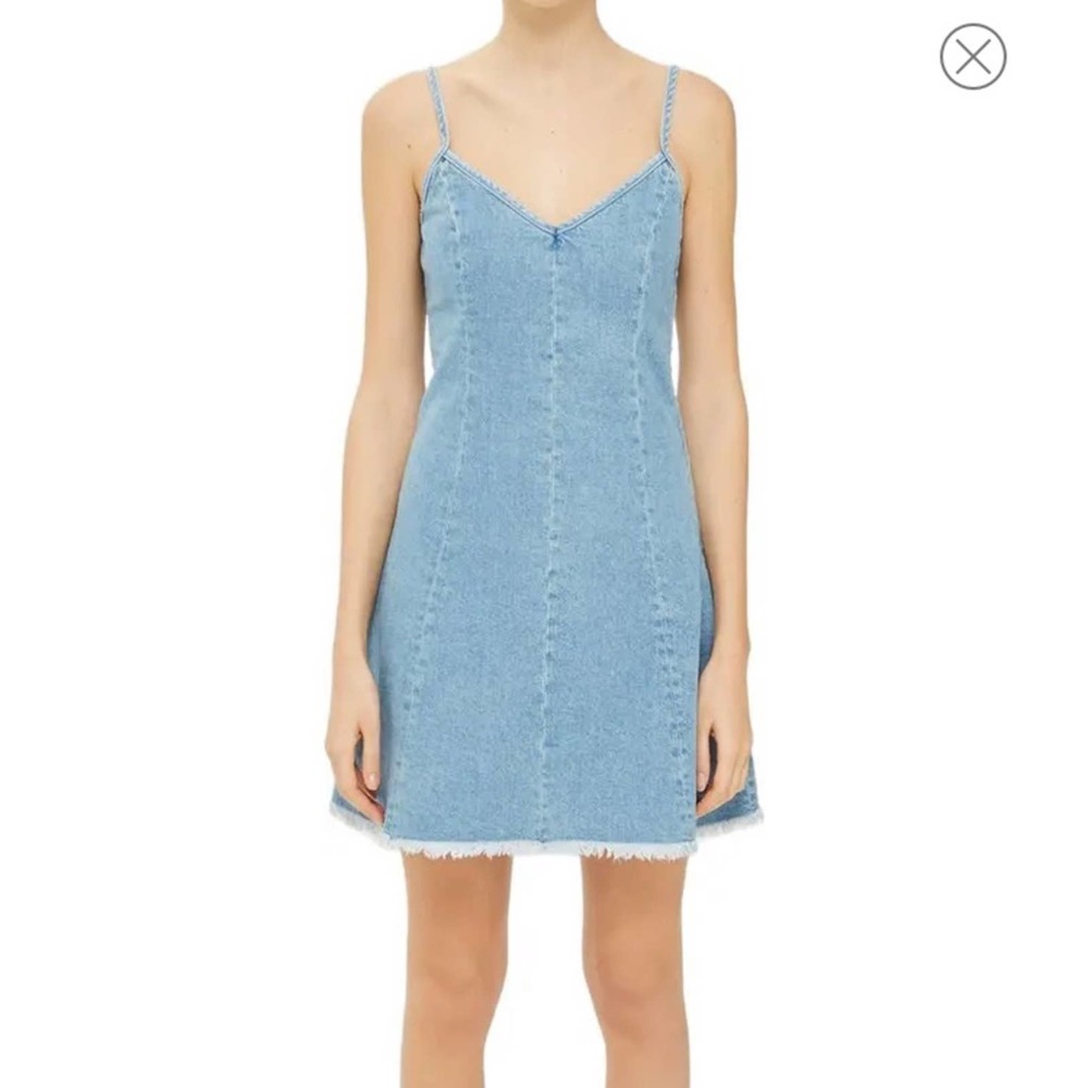 Topshop Lace-up Denim Slip Dress 6